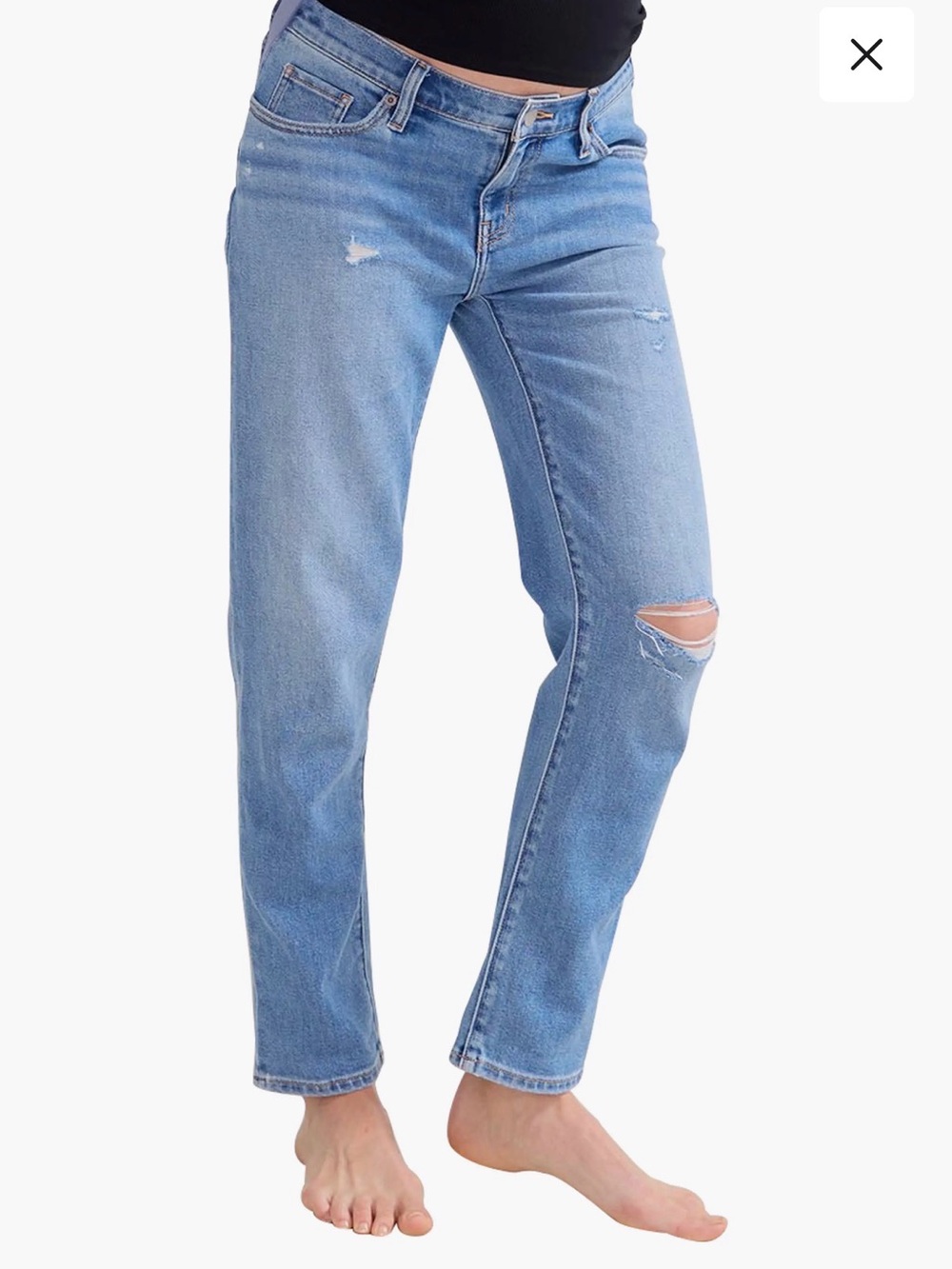 Hatch the Boyfriend Maternity Jeans with Knee Rip size 28